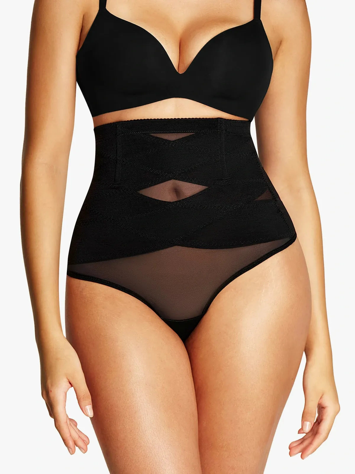 Mesh High-Waist Tummy Control Thong