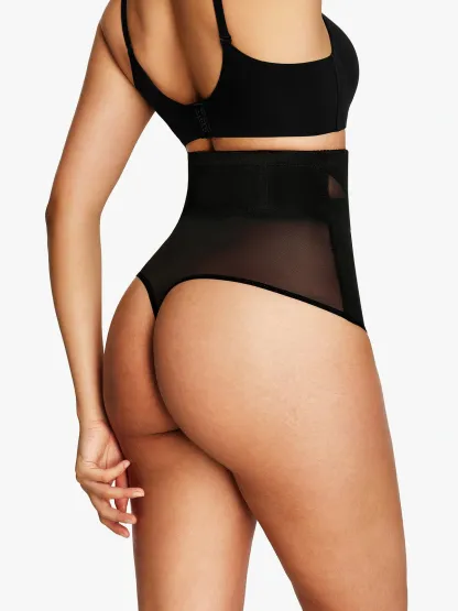 Mesh High-Waist Tummy Control Thong 
