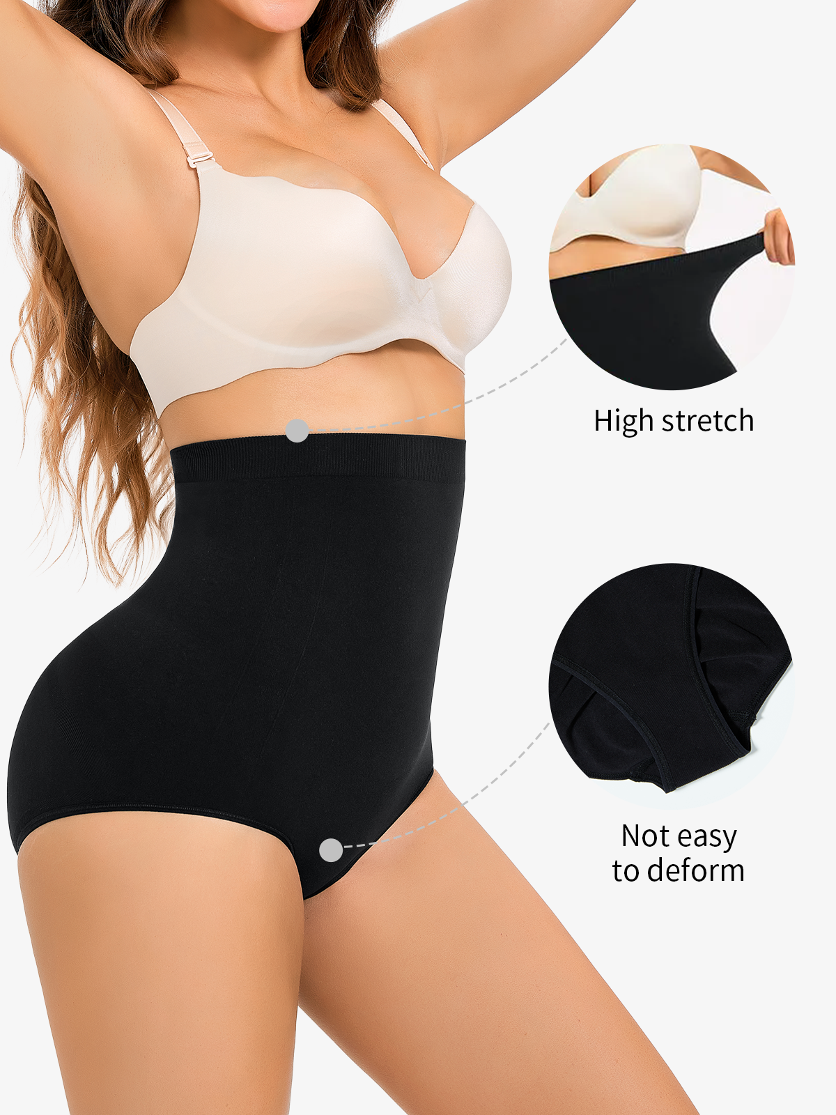 Nebility High Waist Seamless Shaping Butt Lifter Briefs-Nebility