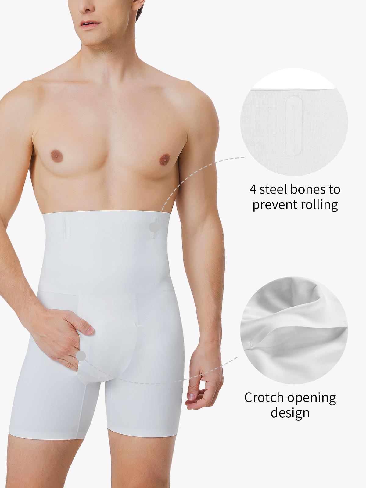 Seamless High Waist Butt Lifting Crotch Opening Shapewear Shortie Control Panty