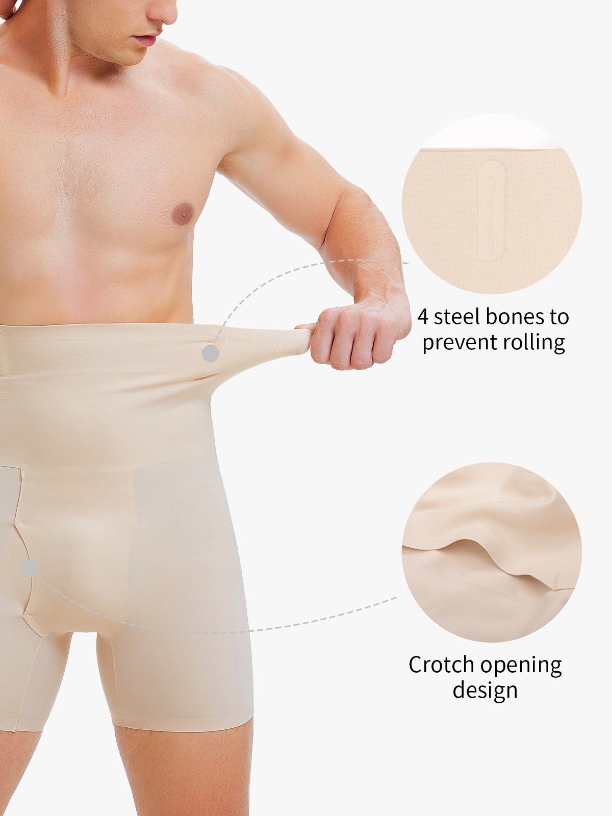 Seamless High Waist Butt Lifting Crotch Opening Shapewear  Shortie Control Panty