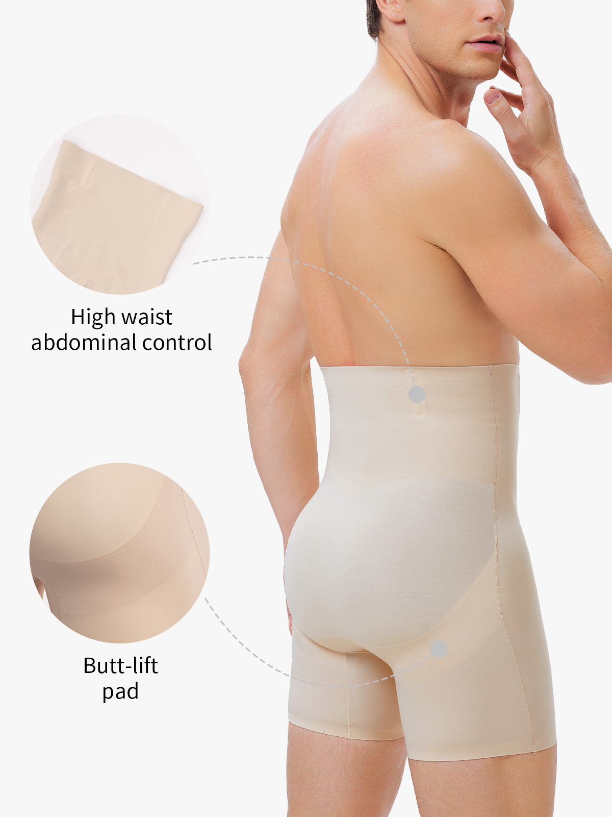 Seamless High Waist Butt Lifting Crotch Opening Shapewear Shortie Control Panty