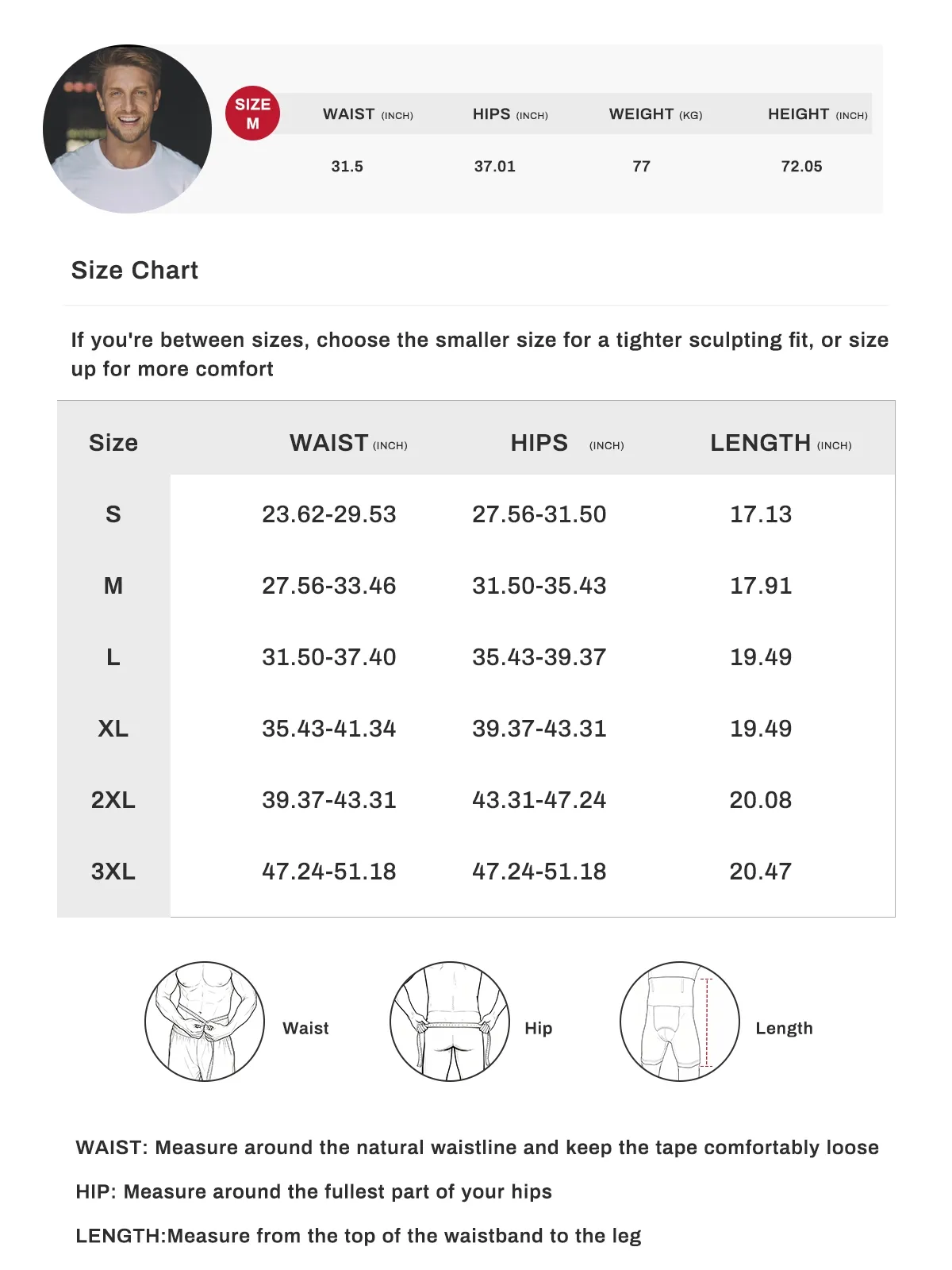 Men's Seamless High-Waist Boning Support Shorts 