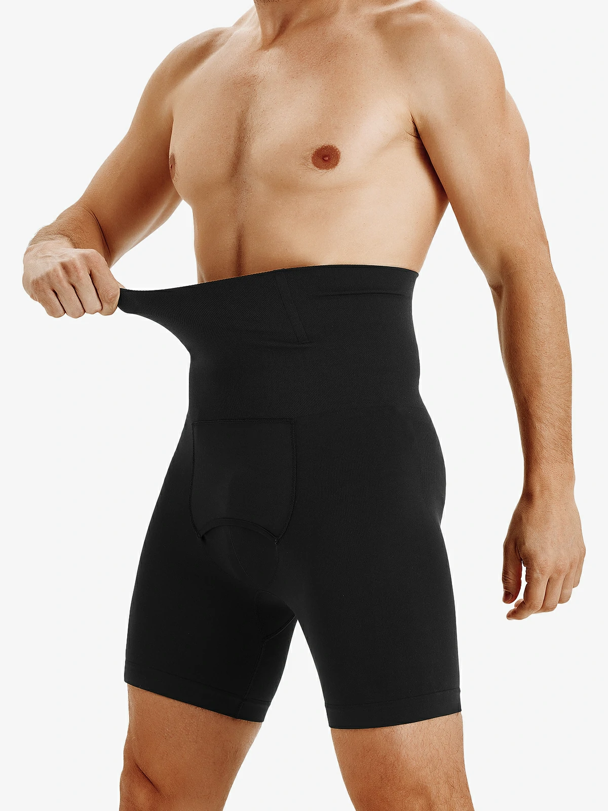 Men's Seamless High-Waist Boning Support Shorts