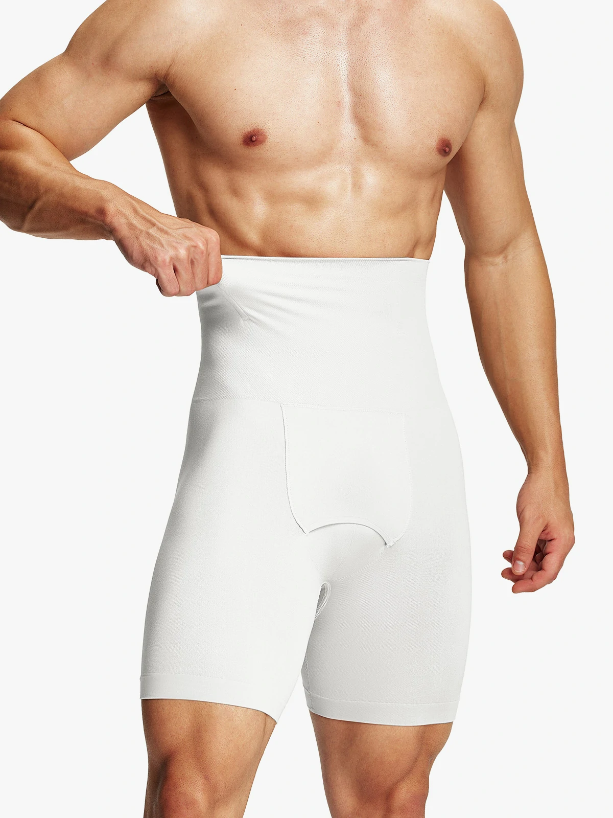 Men's Seamless High-Waist Boning Support Shorts