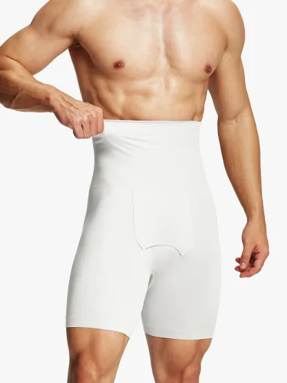 Men's Seamless High-Waist Boning Support Shorts