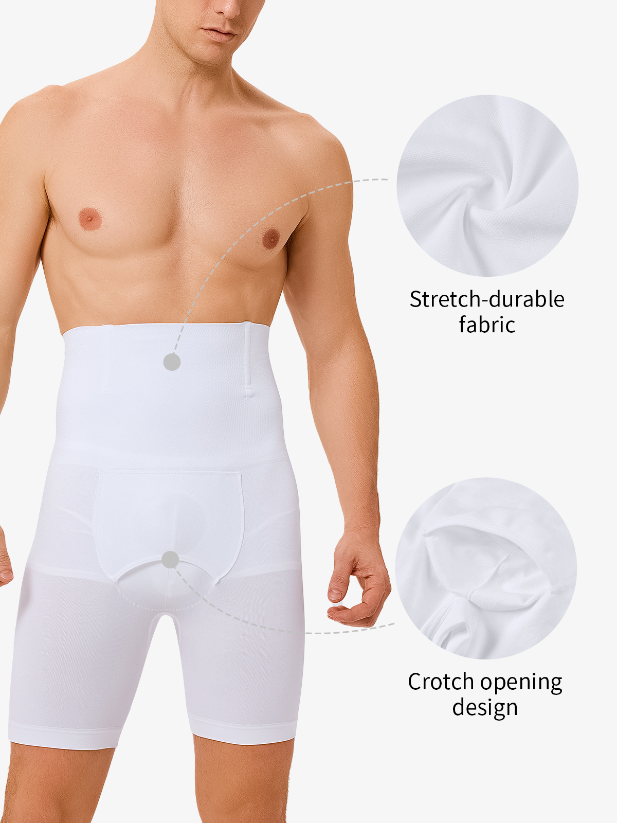 High Waist Boning Support Crotch Opening Shapewear Control Panty-Nebility