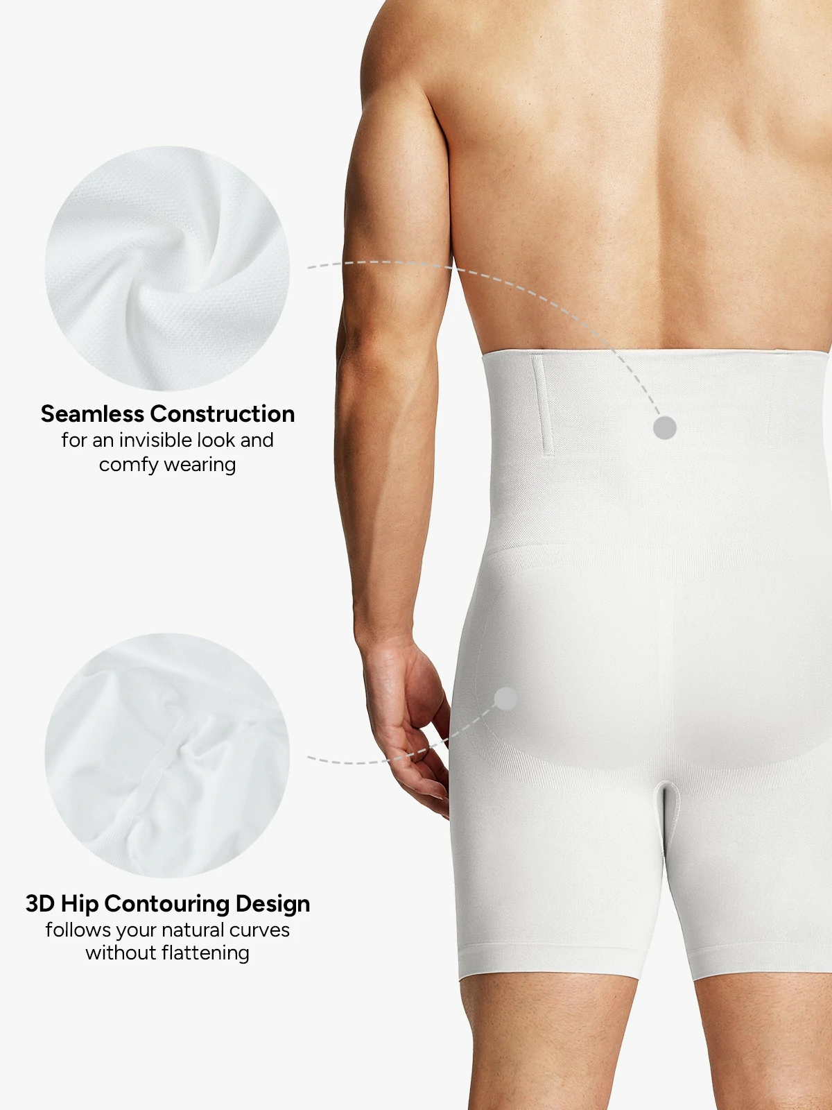 Men's Seamless High-Waist Boning Support Shorts
