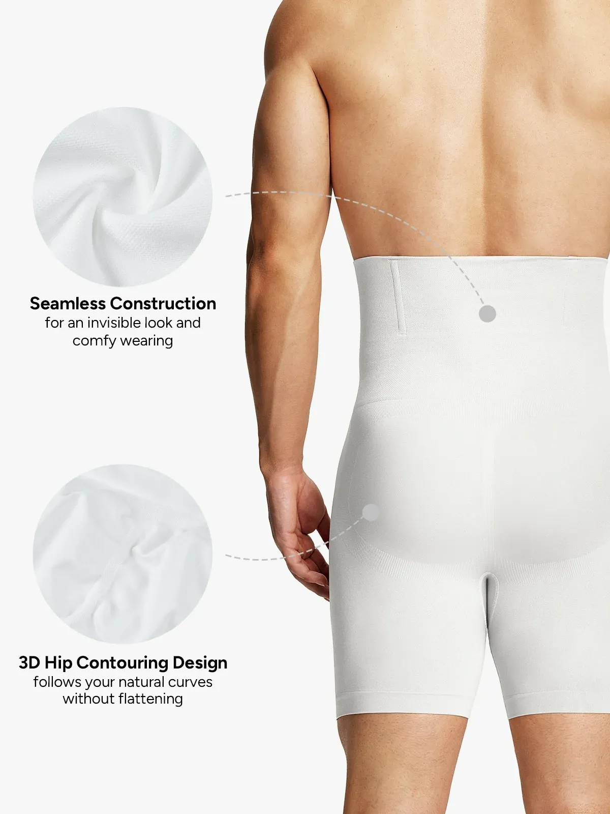 Men's Seamless High-Waist Boning Support Shorts