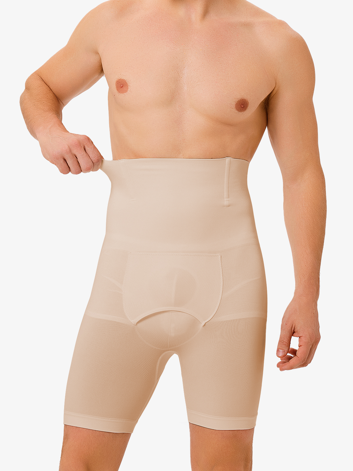 Men's Seamless High-Waist Boning Support Shorts 