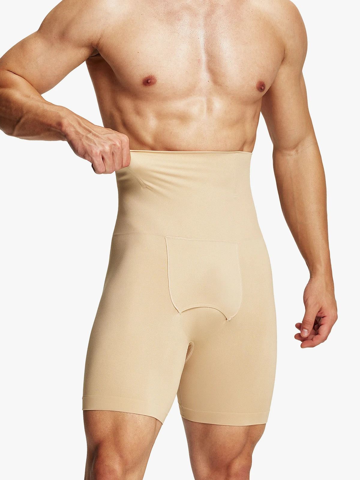 Men's Seamless High-Waist Boning Support Shorts 