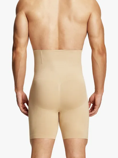 Men's Seamless High-Waist Boning Support Shorts 