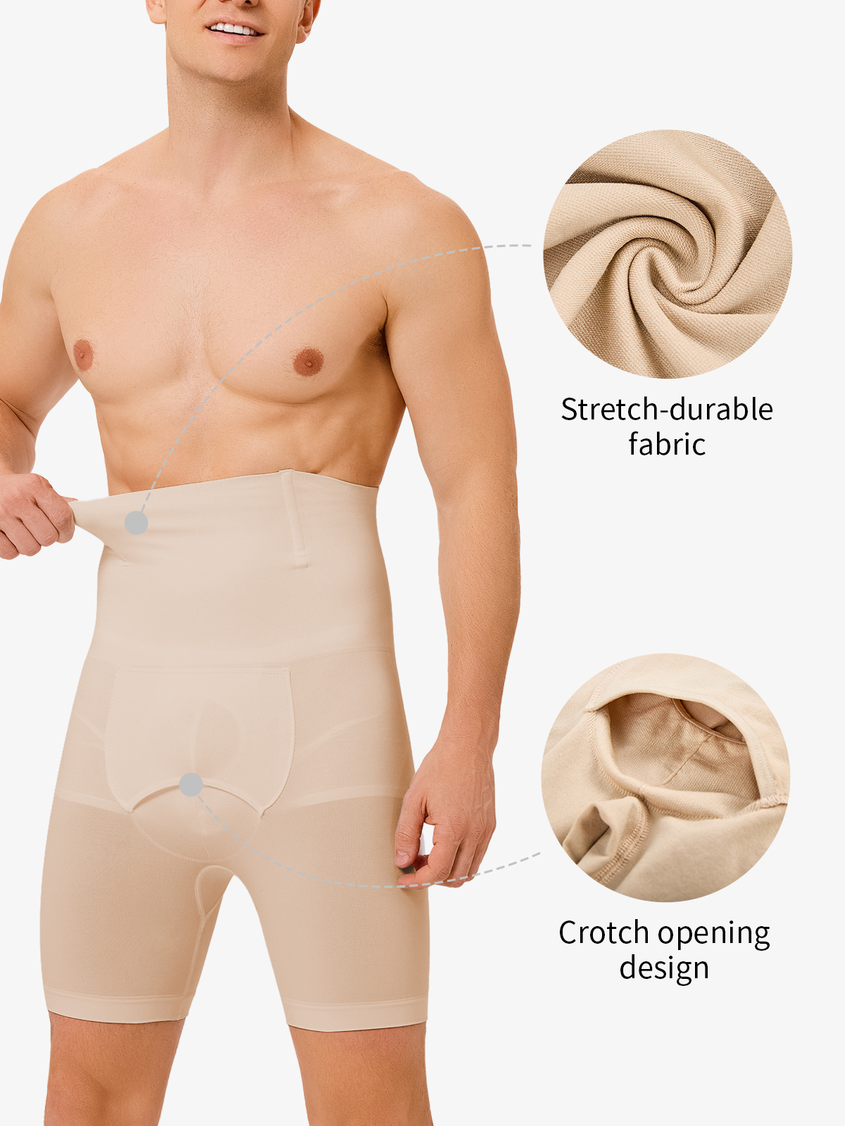 High Waist Boning Support Crotch Opening Shapewear Control Panty-Nebility