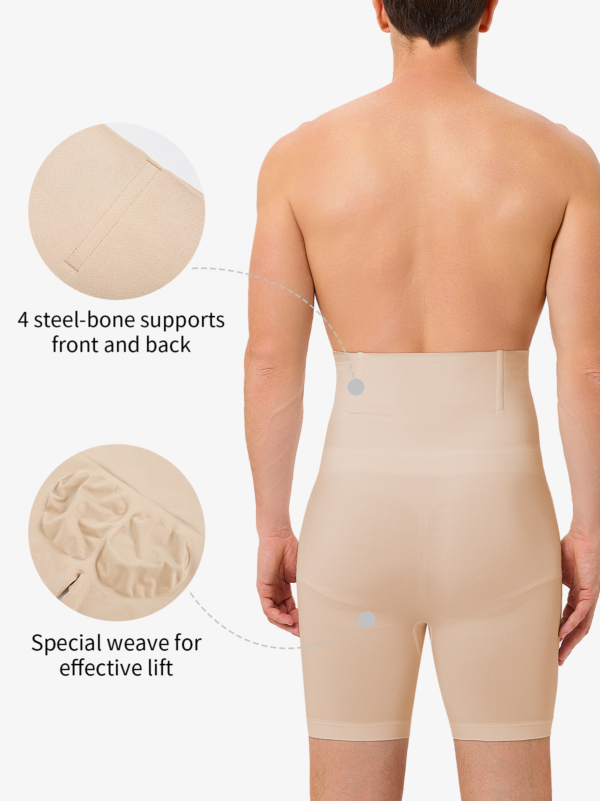 High Waist Boning Support Crotch Opening Shapewear Control Panty-Nebility
