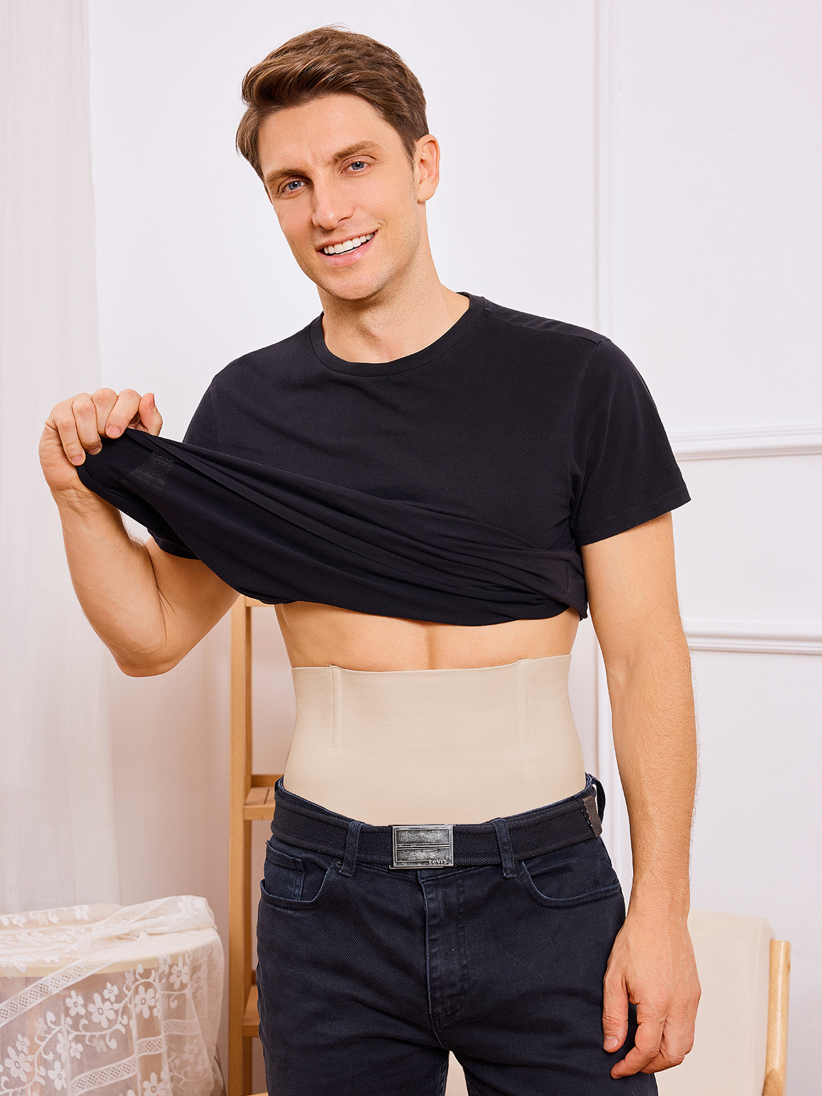 High Waist Boning Support Crotch Opening Shapewear Control Panty-Nebility