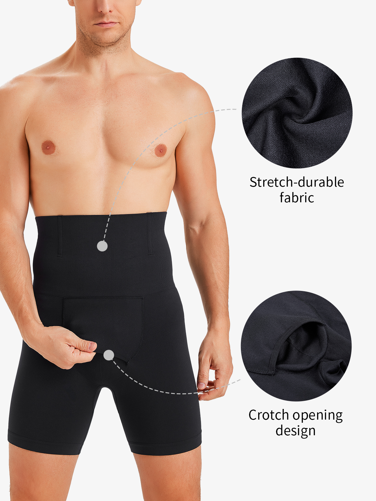 High Waist Boning Support Crotch Opening Shapewear Control Panty-Nebility