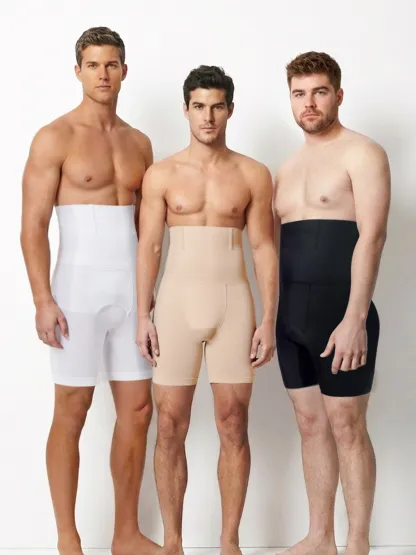 Men's Seamless High-Waist Boning Support Shorts 