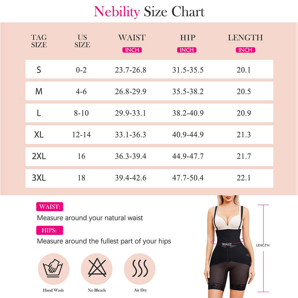 Nebility Women Zipper Firm Control Shapewear Shorts
