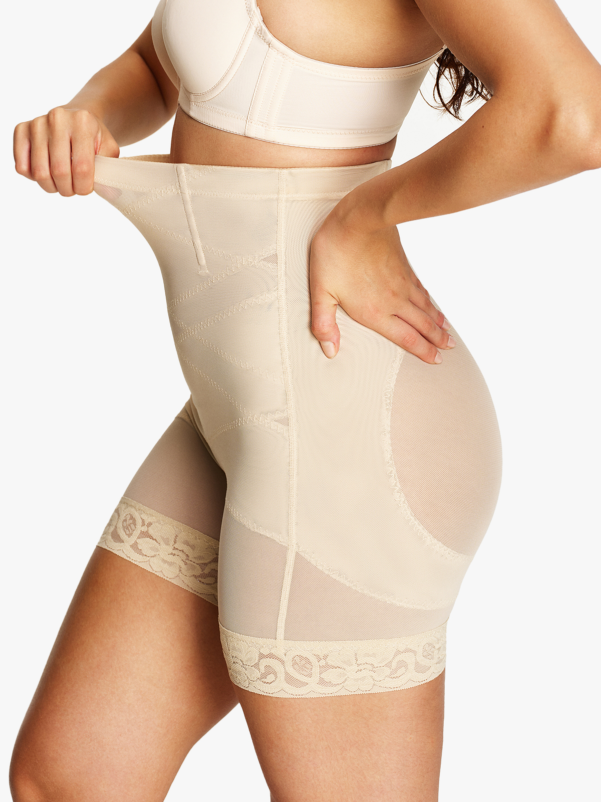 Mesh High-Waist Mid Thigh Short