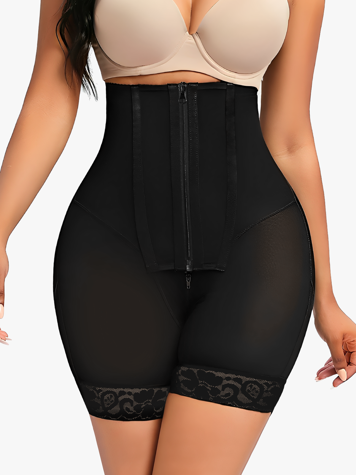 High Waist Double Tummy Control Open Crotch Control Panty