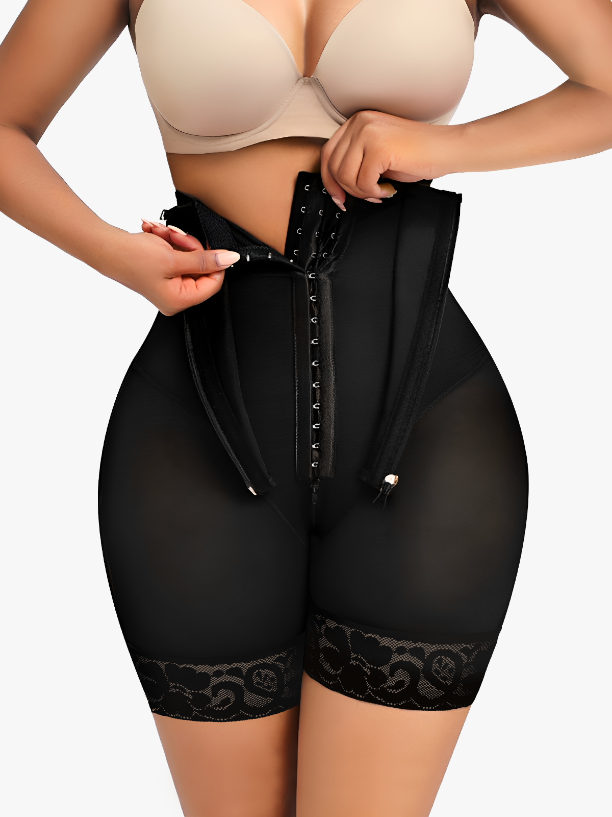 High Waist Double Tummy Control Open Crotch Control Panty