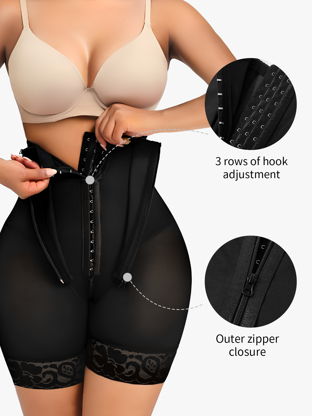 High Waist Double Tummy Control Open Crotch Control Panty