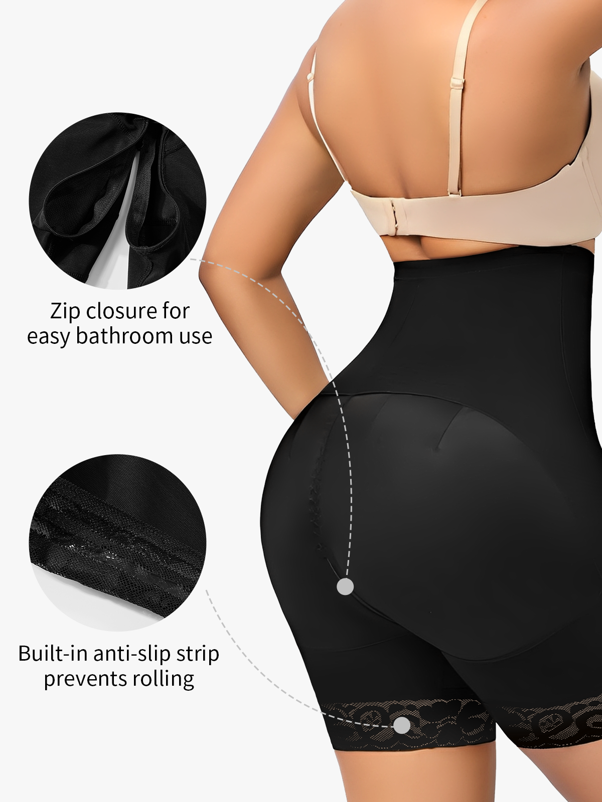 High Waist Double Tummy Control Open Crotch Control Panty