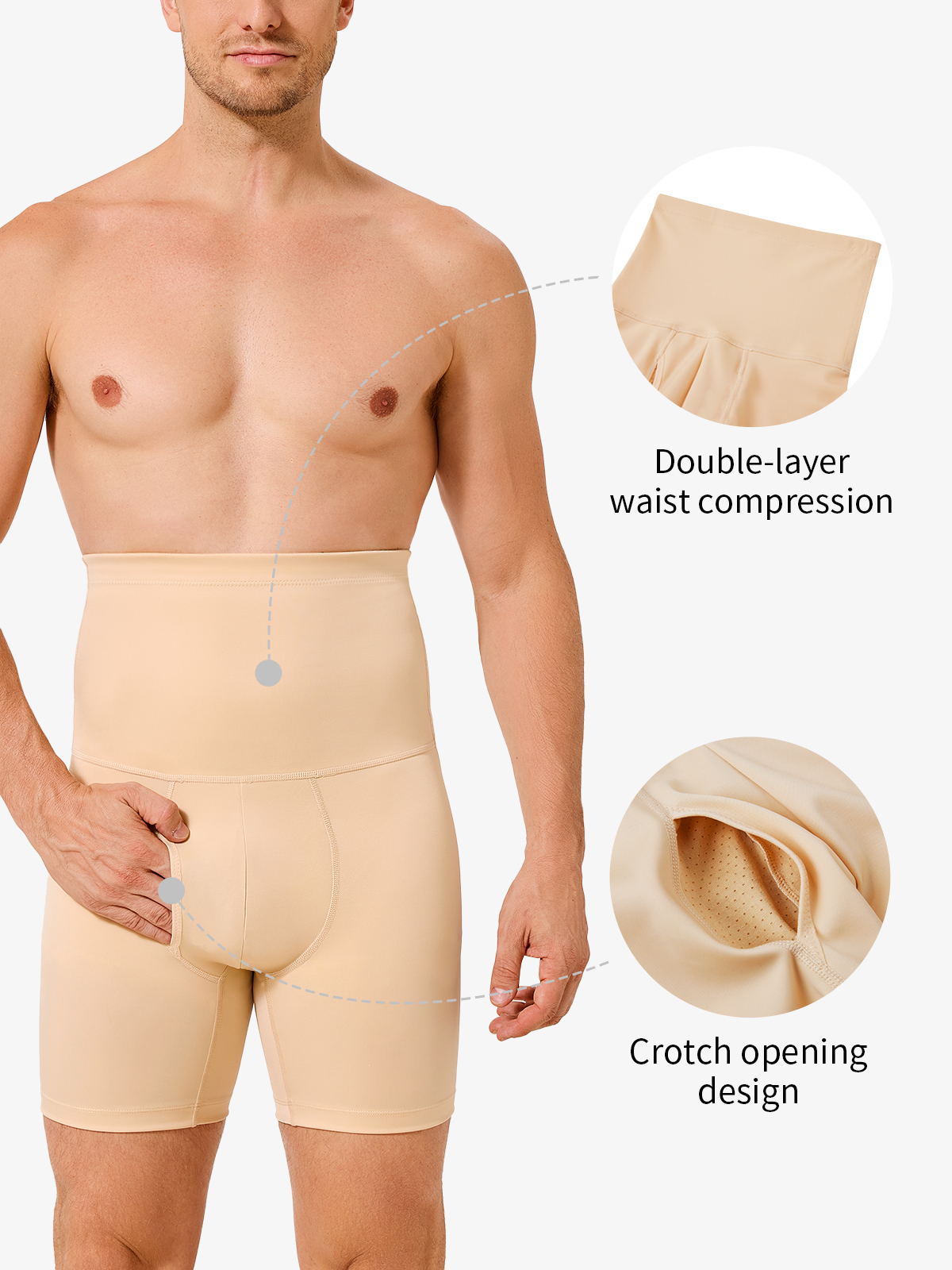 High Waist Crotch Opening Shapewear Control Panty