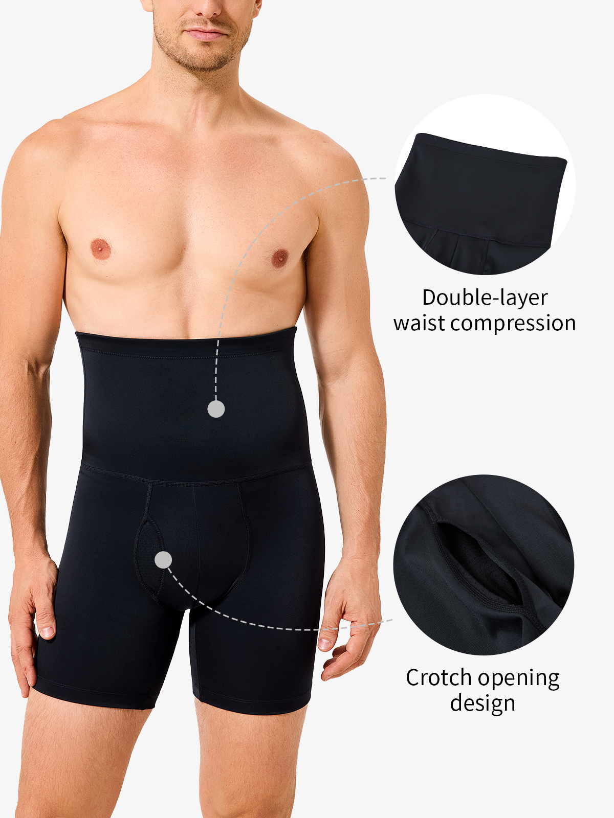High Waist Crotch Opening Shapewear Control Panty