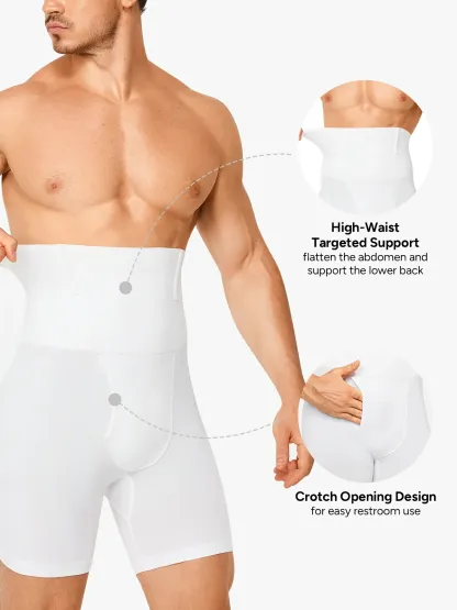 High Waist Steel Boning Support Shorts for Men