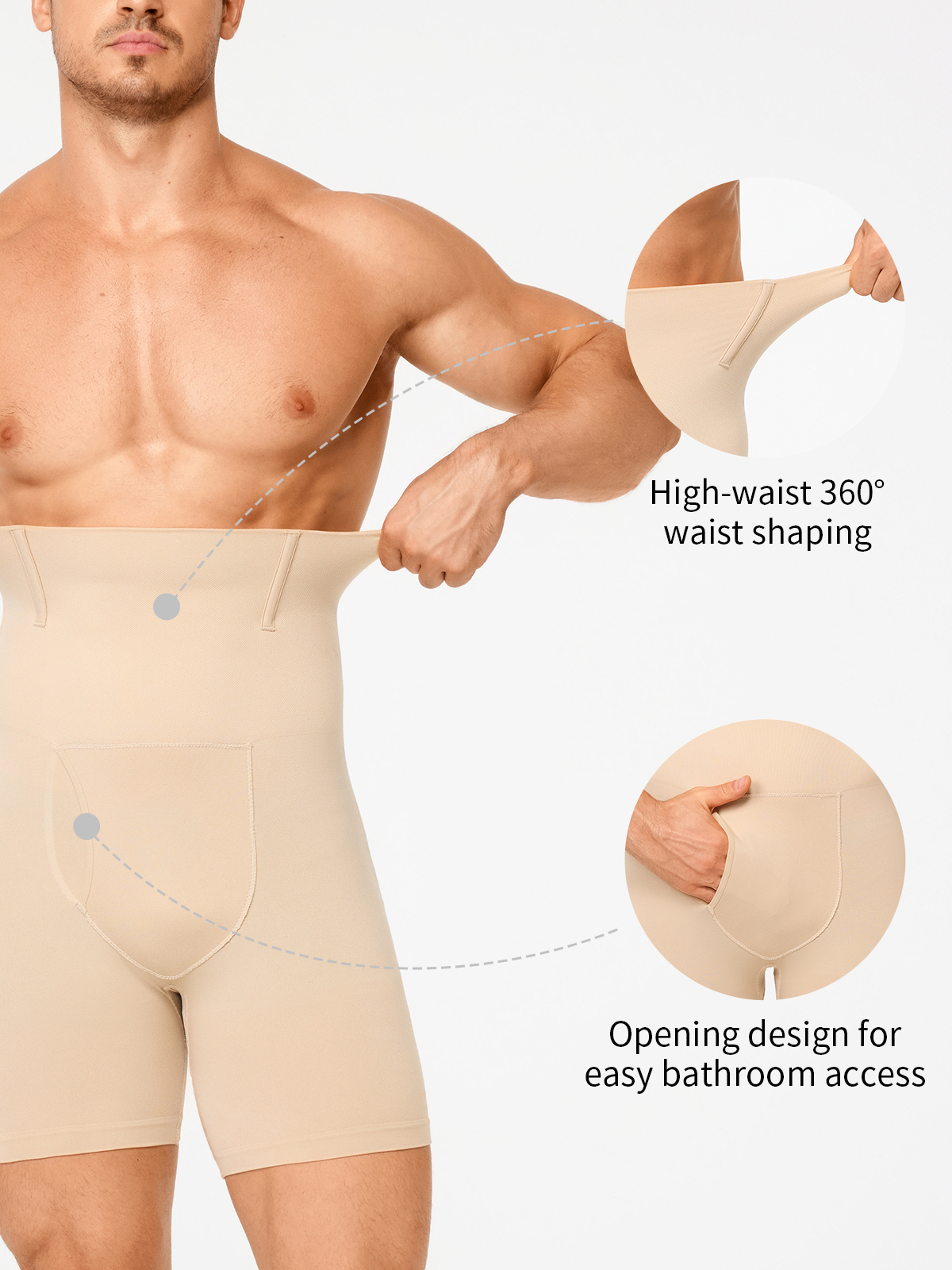 High Waist Anti-Roll Crotch Opening Shapewear Control Panty