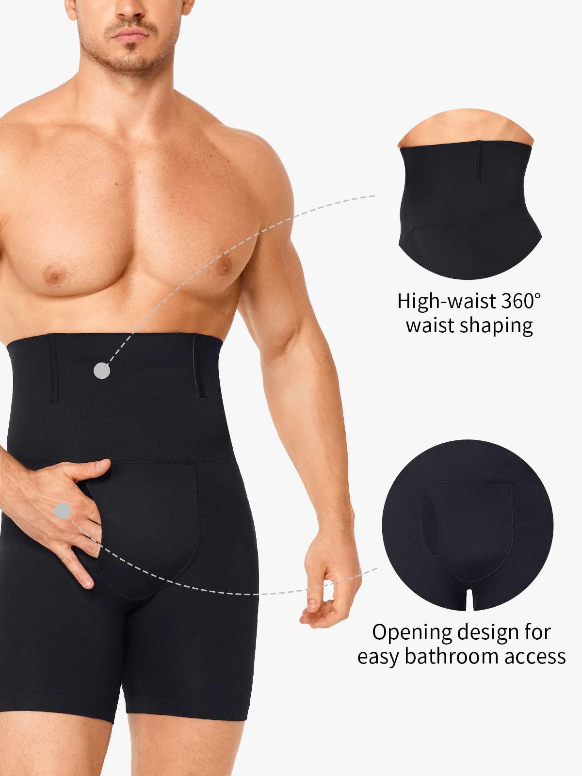 High Waist Anti-Roll Crotch Opening Shapewear Control Panty