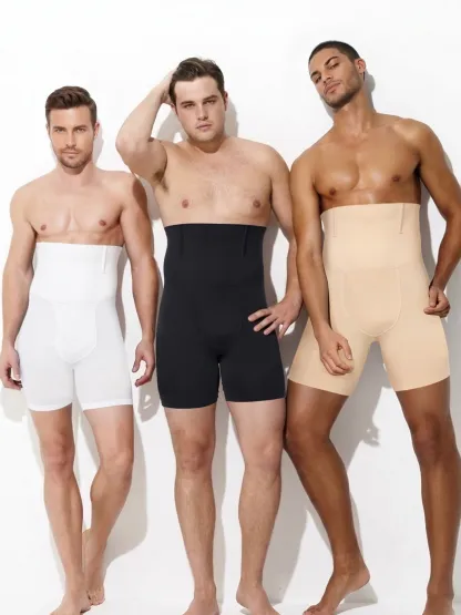 High Waist Steel Boning Support Shorts for Men