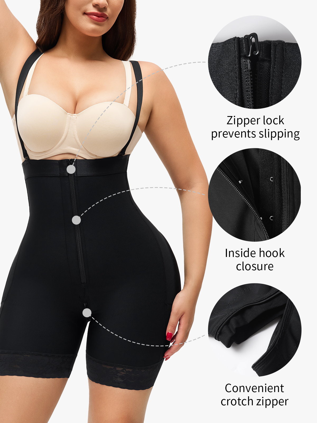 High Waist Butt Lifting Lace Trimmed Shapewear Control Panties