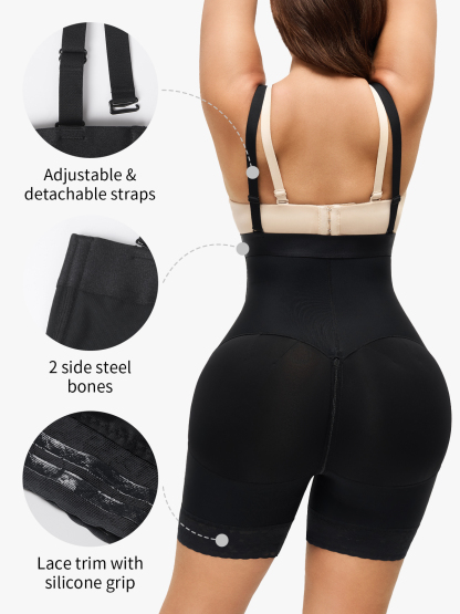 High Waist Butt Lifting Lace Trimmed Shapewear Control Panties