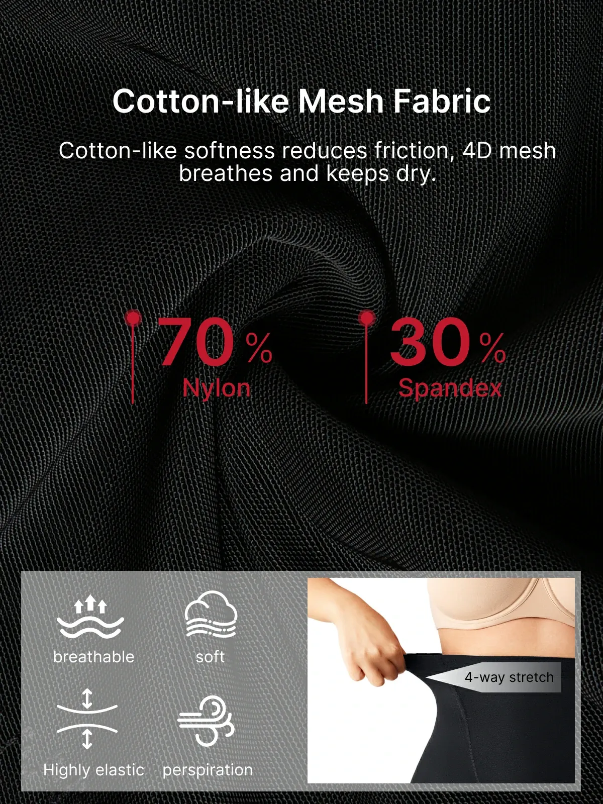Women High Waist Mesh Tummy Control Shorts Butt Lifting Panties