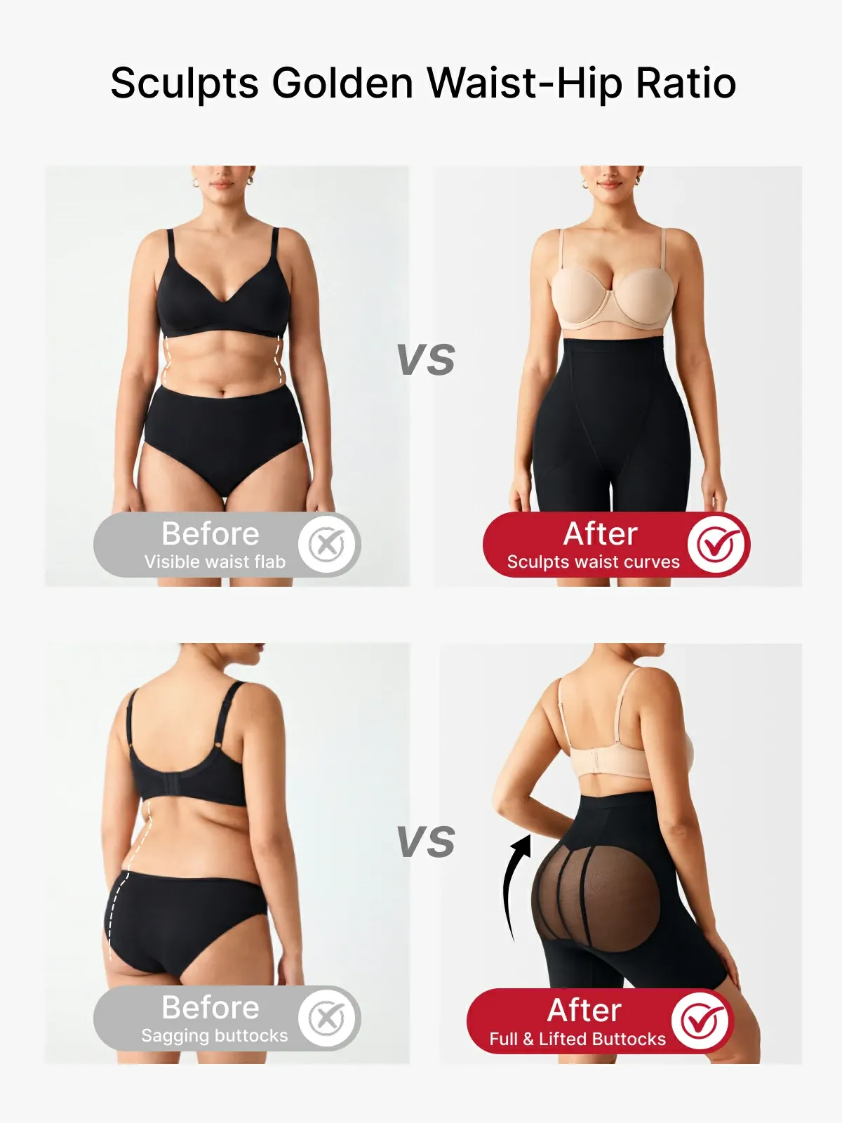 Women High Waist Mesh Tummy Control Shorts Butt Lifting Panties