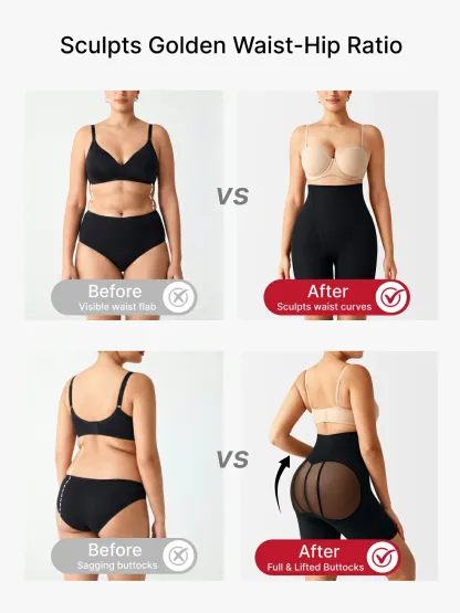 Women High Waist Mesh Tummy Control Shorts Butt Lifting Panties