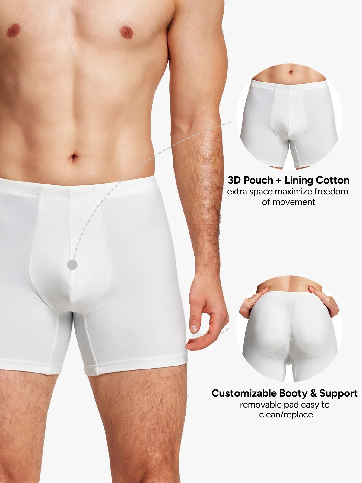 Mid-Rise Butt Lifting Shapewear Shorts for Men