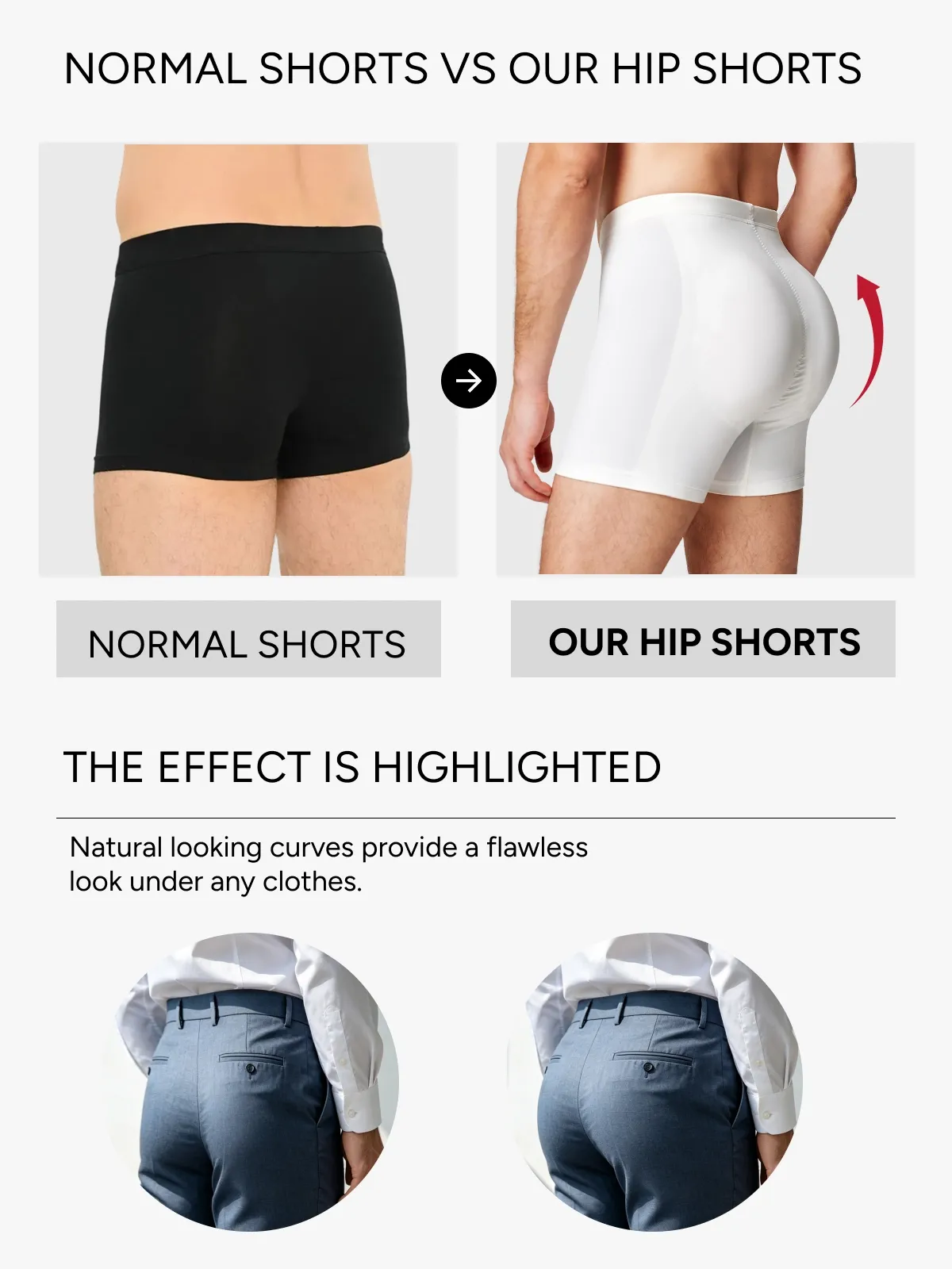Mid-Rise Butt Lifting Shapewear Shorts for Men