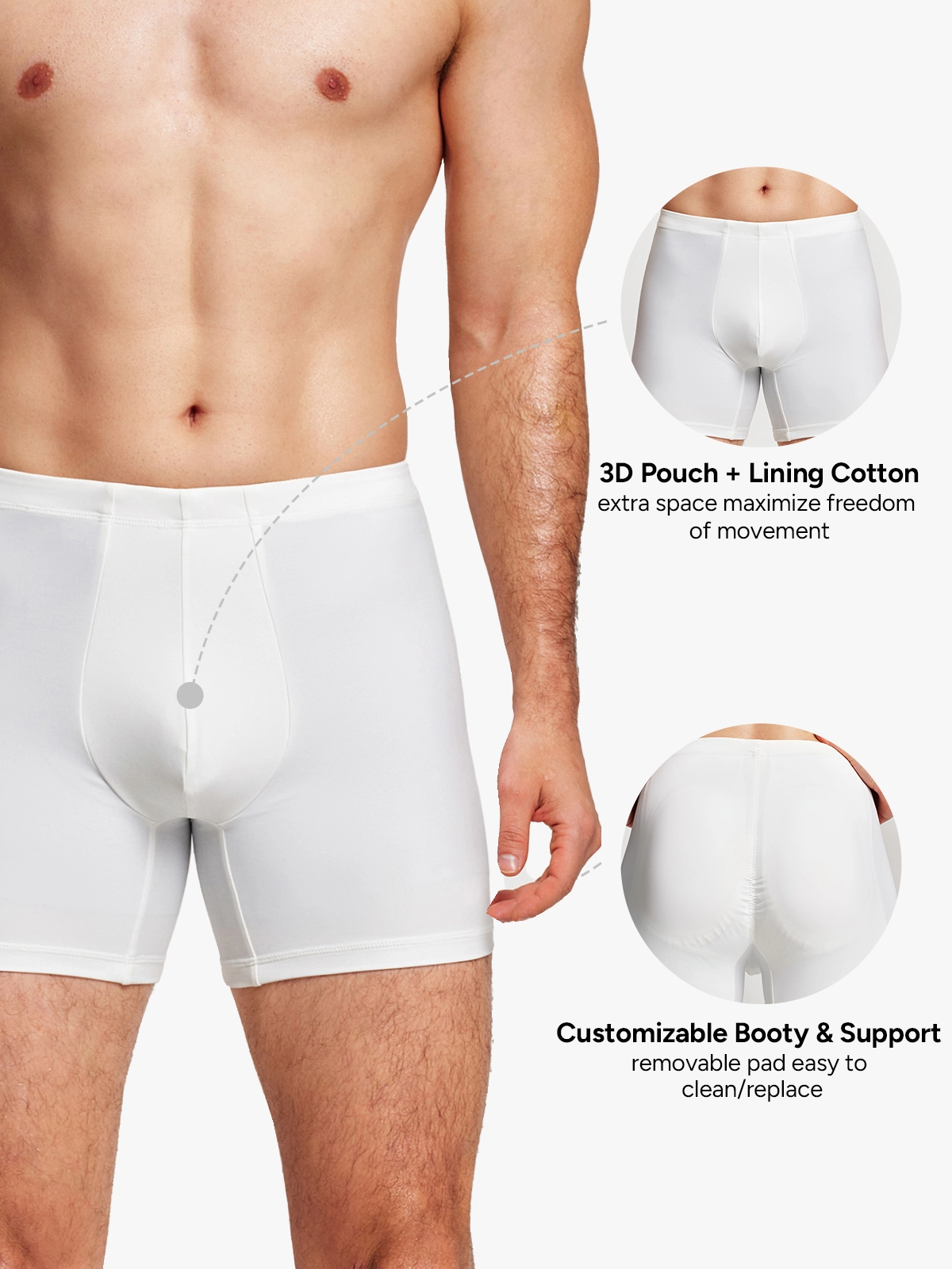 Mid-Rise Butt Lifting Shapewear Shorts for Men