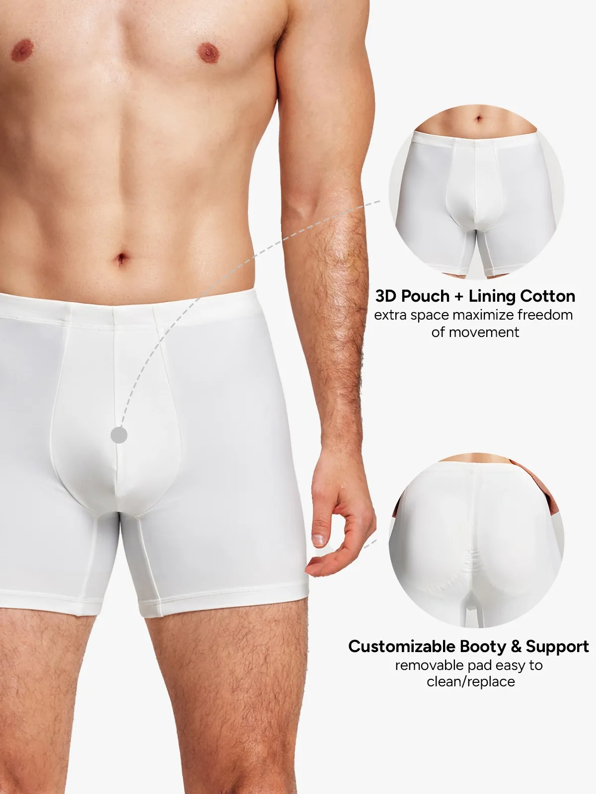 Mid-Rise Butt Lifting Shapewear Shorts for Men