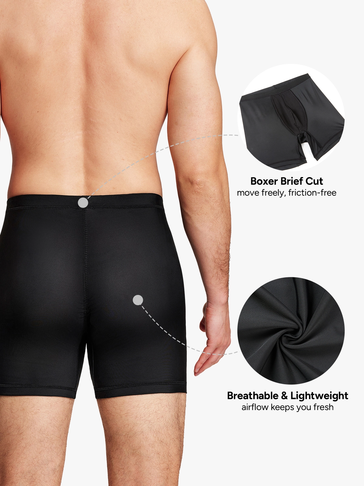 Mid-Rise Butt Lifting Shapewear Shorts for Men