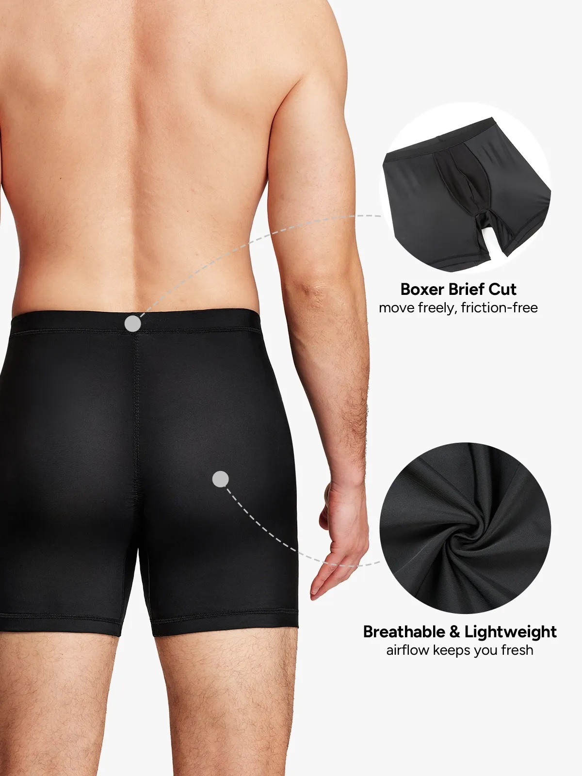 Mid-Rise Butt Lifting Shapewear Shorts for Men