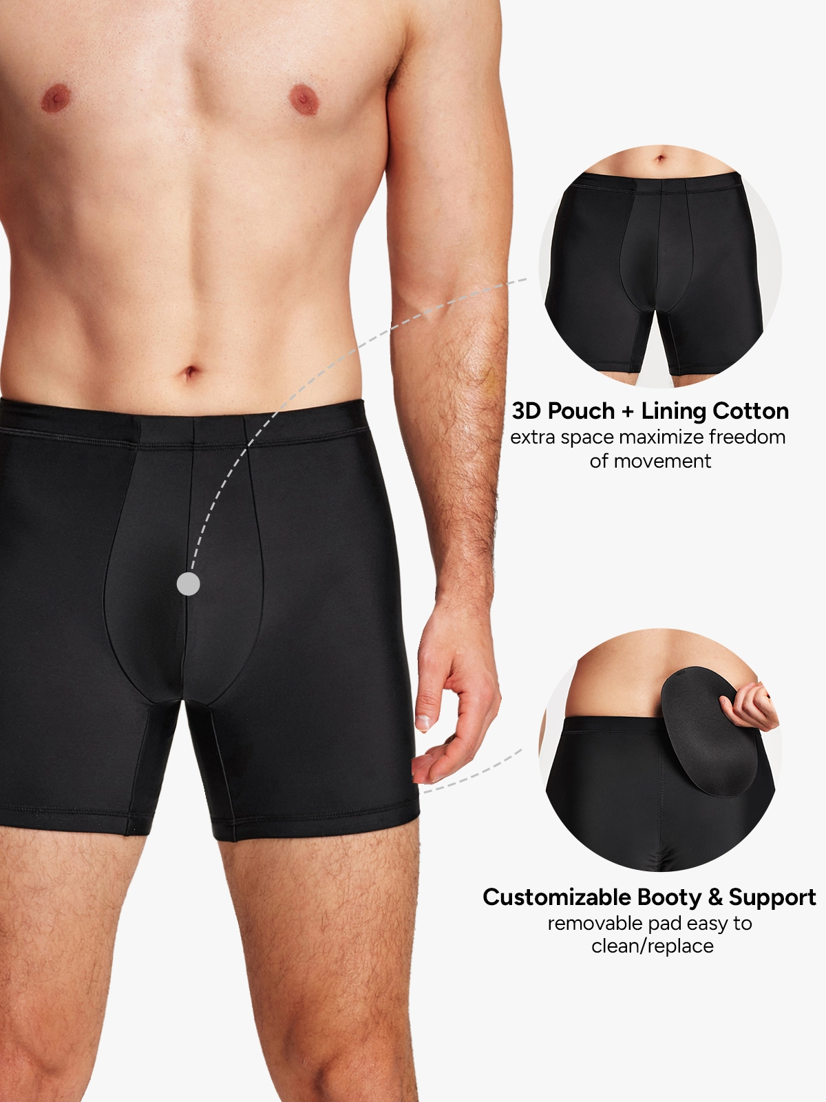Mid-Rise Butt Lifting Shapewear Shorts for Men