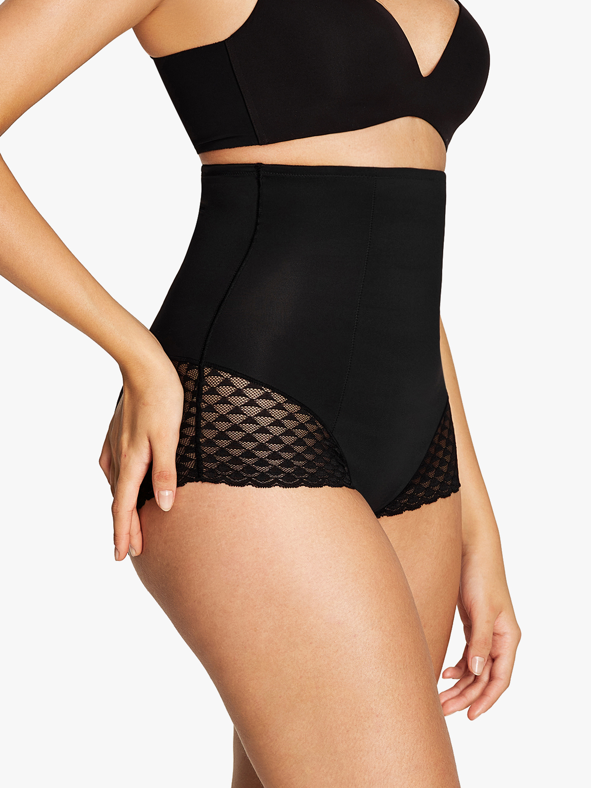 Lace Patch High Waist Tummy Control Panty