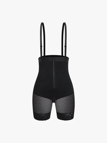 High Waist Zipper Polka Dot Shorts