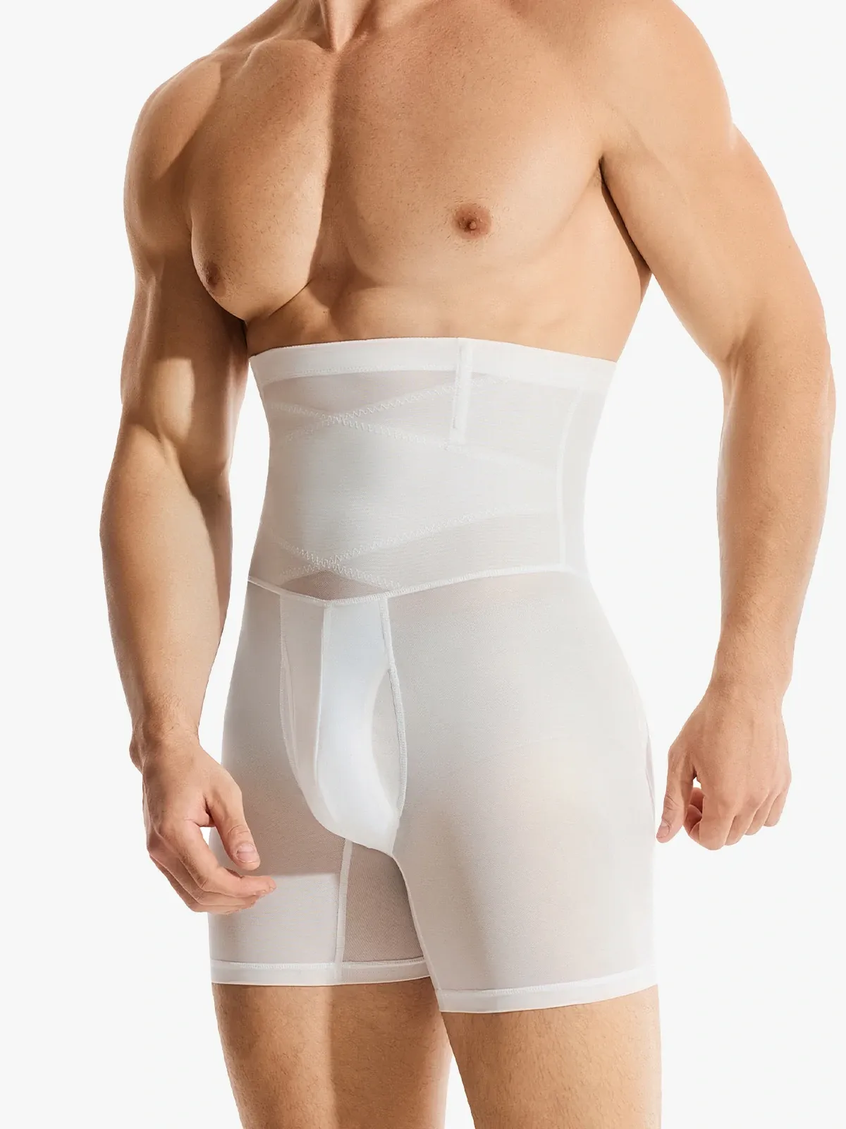 Mesh High-Waisted Padded Shorts for Men