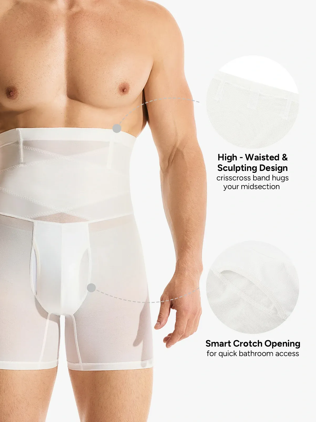 Mesh High-Waisted Padded Shorts for Men
