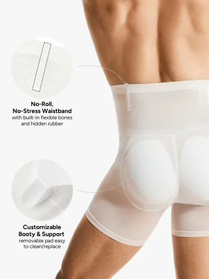 Mesh High-Waisted Padded Shorts for Men